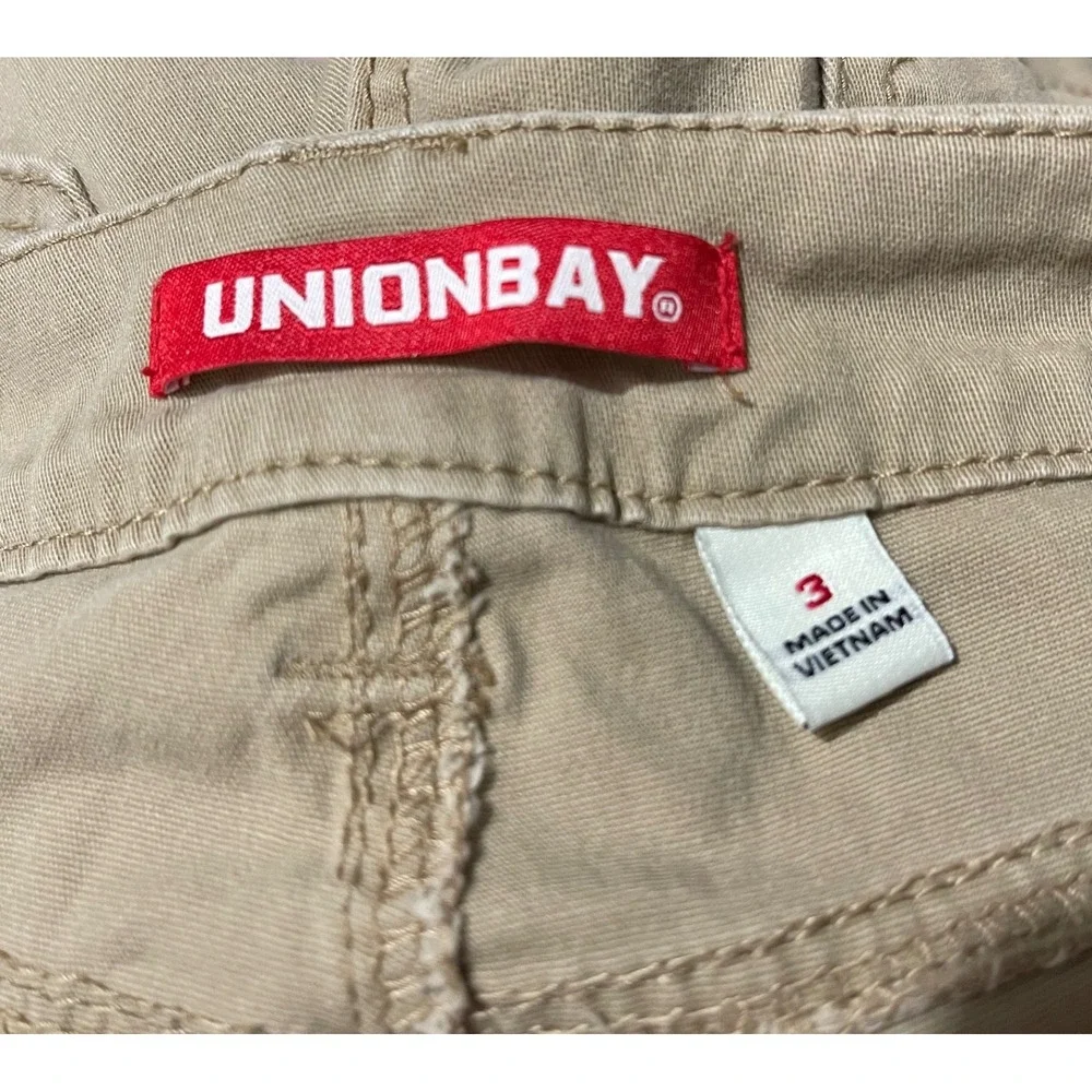Unionbay Khaki Cargo Shorts Tan Juniors 3 Gorpcore Safari Utility‎ JB23505